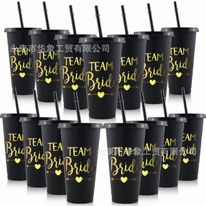 24Oz plastic cup with glitter LOGO