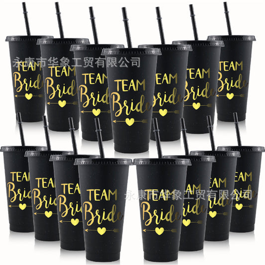 24Oz plastic cup with glitter LOGO