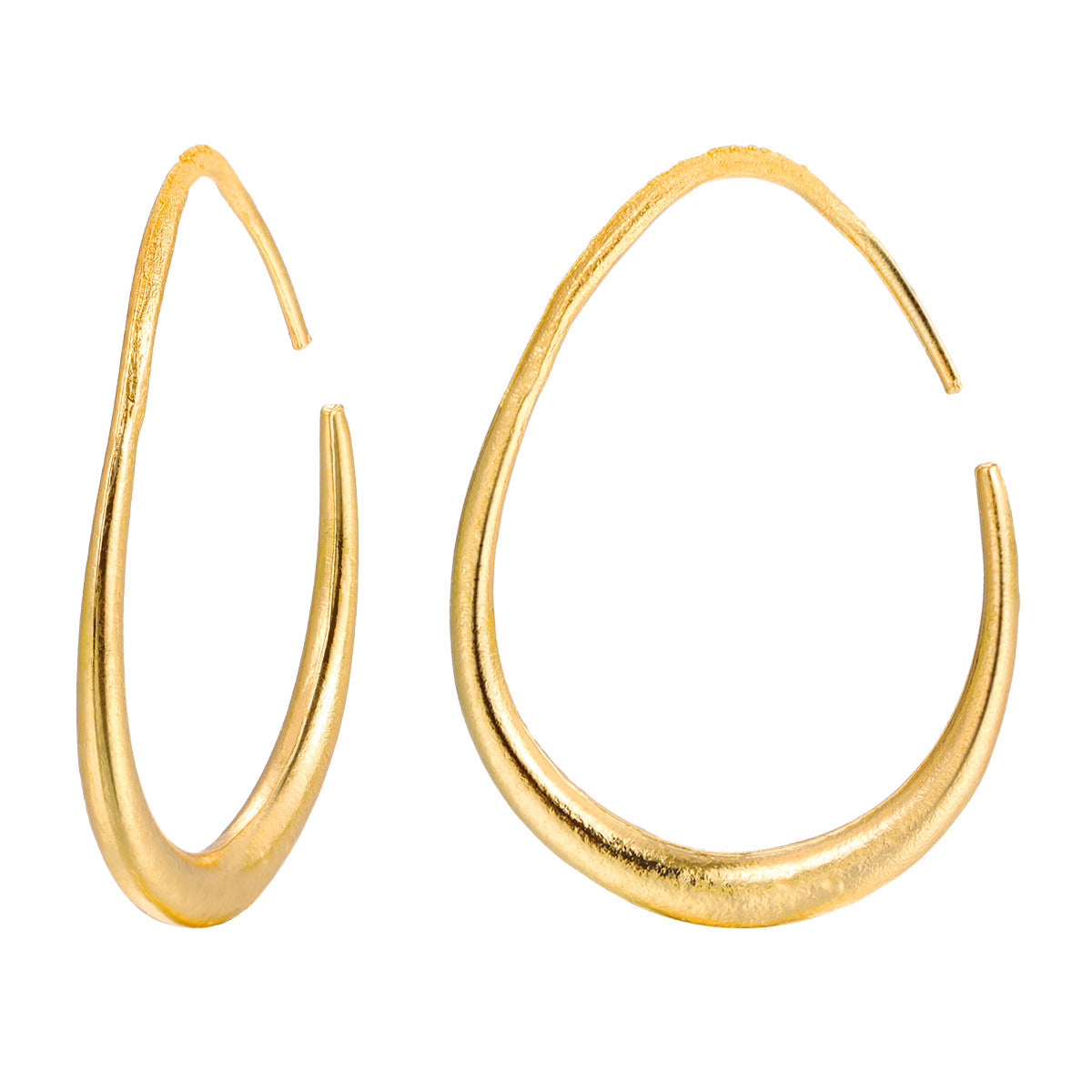 Oval Elongated Face Stud Earrings