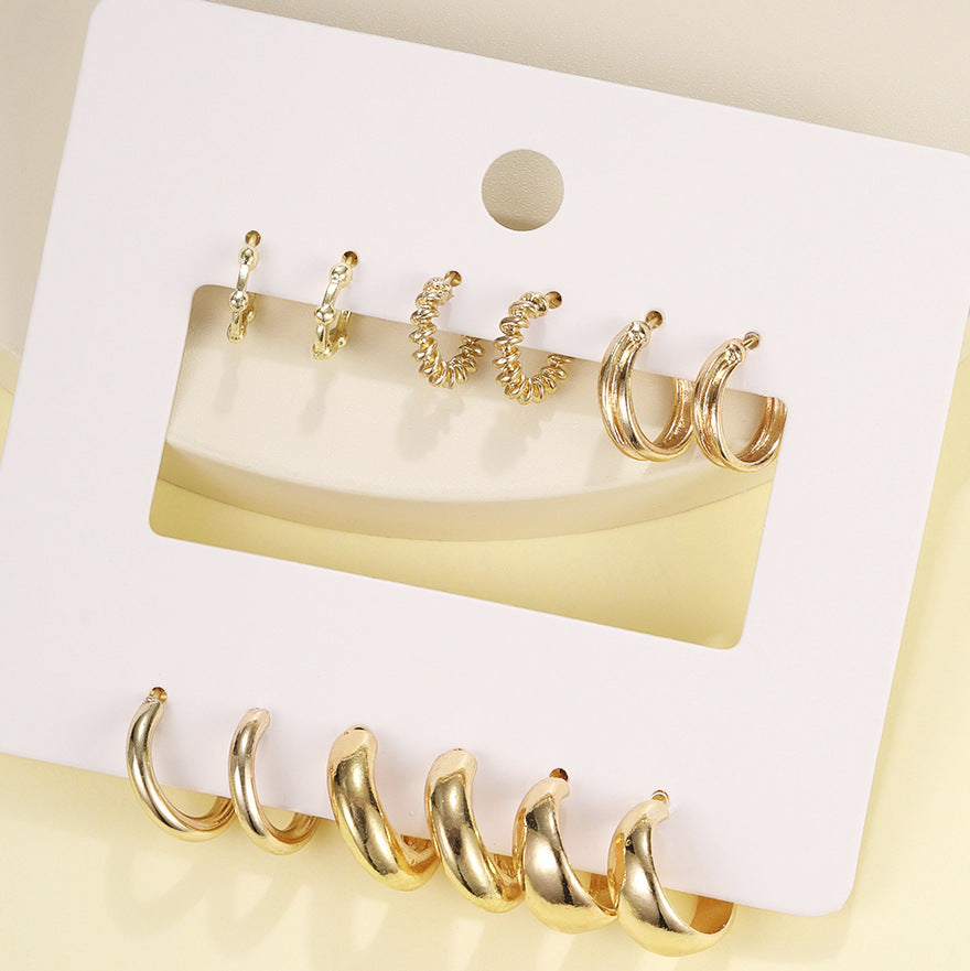 Twist C-Hoop Earring Set