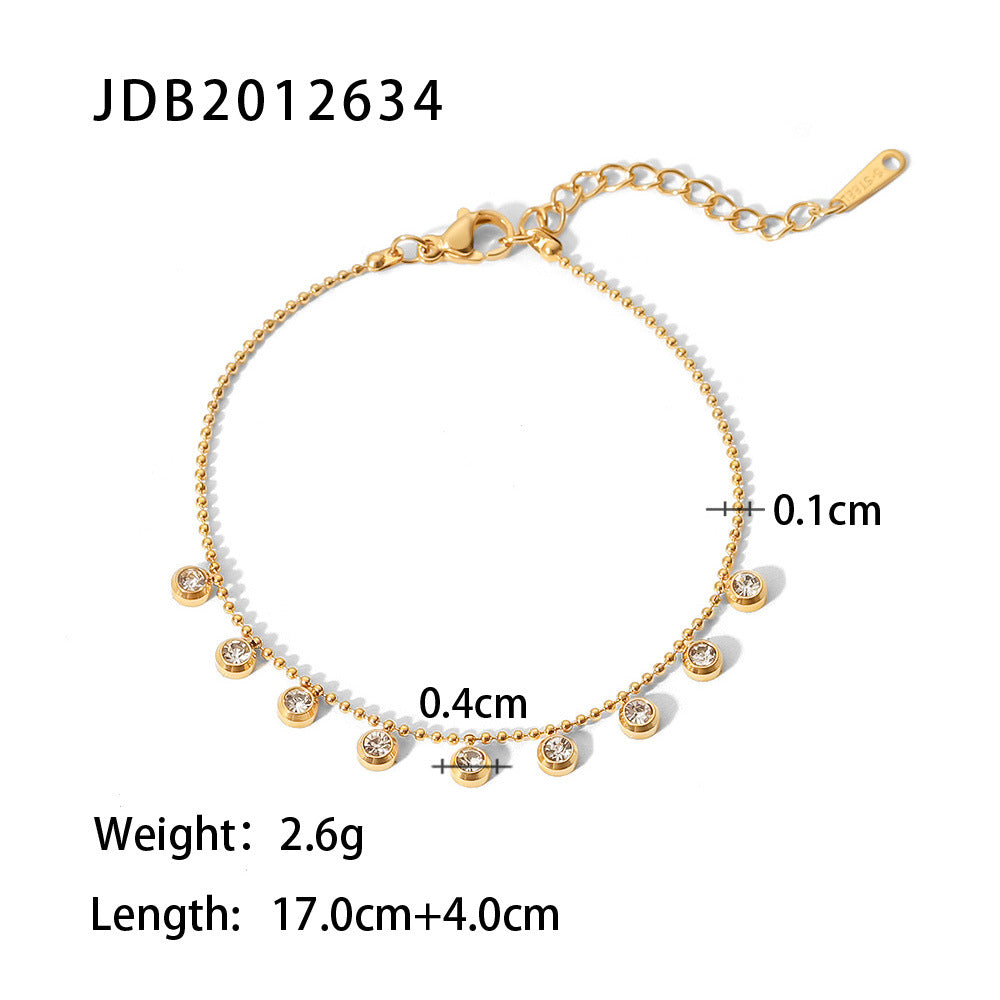 Collar de acero inoxidable con circonitas blancas 