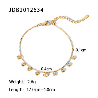 Collar de acero inoxidable con circonitas blancas 