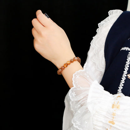 8A Natural Gold Backbone Bracelet Cat's Eye Sunstone