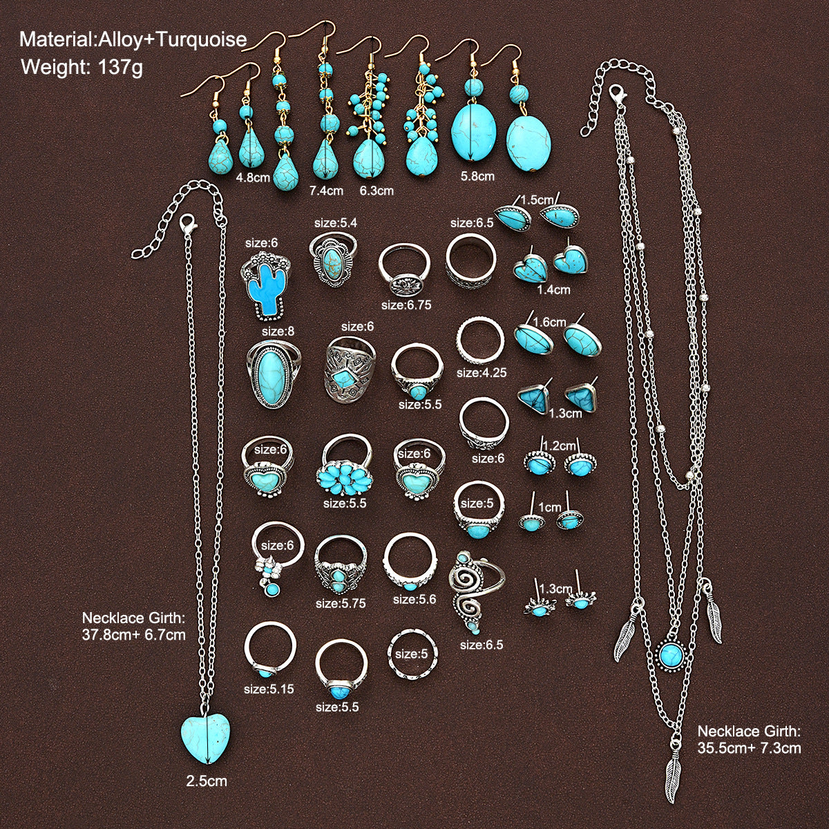 Silver Turquoise Jewelry Set