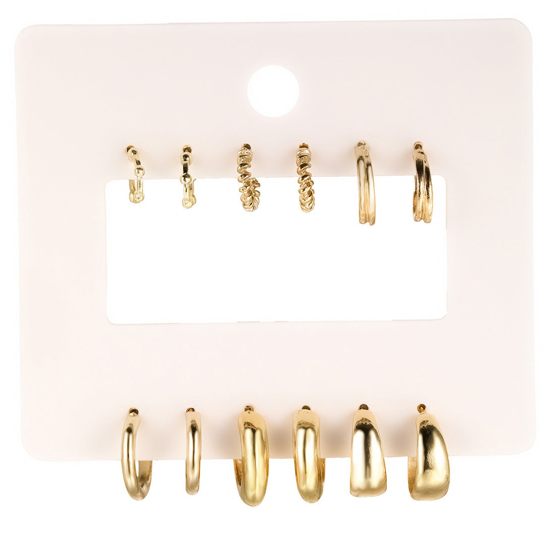 Twist C-Hoop Earring Set