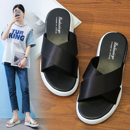 Slippers women's summer outer wear thick