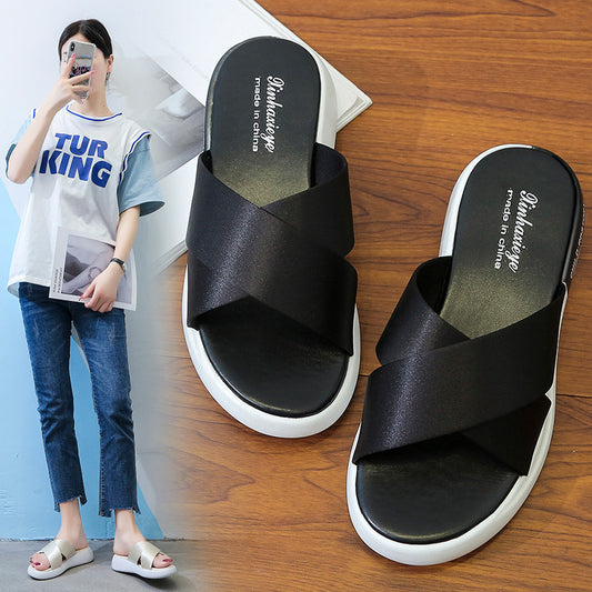 Slippers women's summer outer wear thick