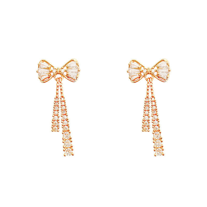 Bow Diamond Crystal Earrings