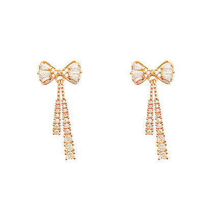 Bow Diamond Crystal Earrings