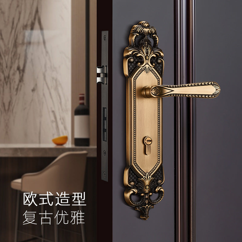Brass door lock door lock handle
