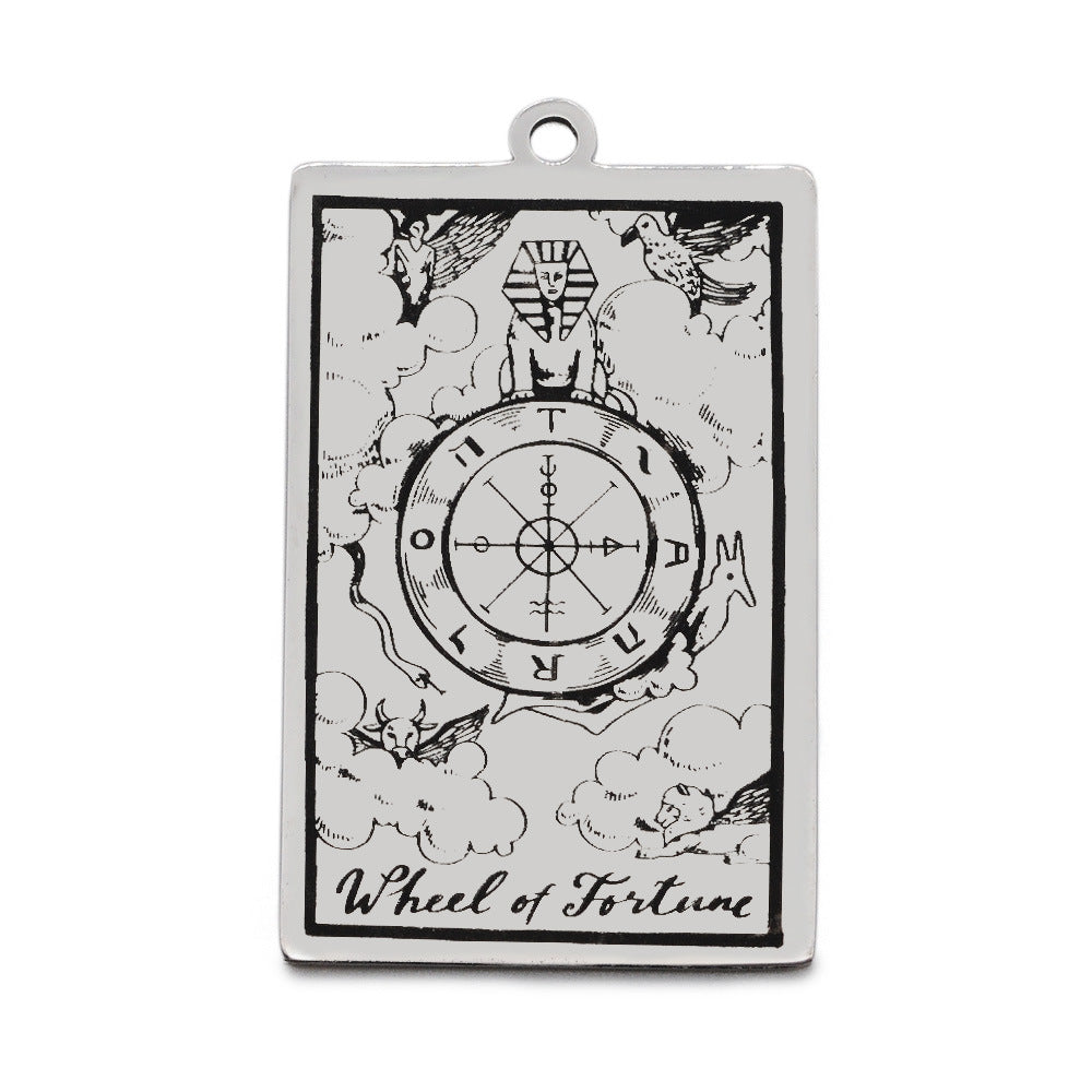 5 pcs/bag Tarot titanium steel pendant retro