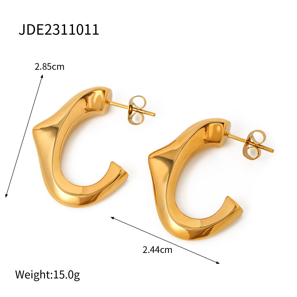 Triangle C-shaped earrings