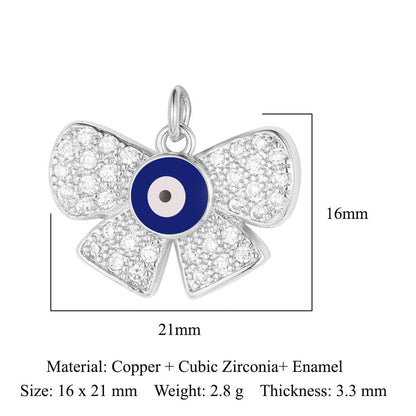 Bee Butterfly Dragonfly Copper Zircon Pendant Devil's Eye
