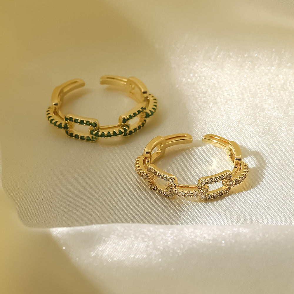 18k gold plated copper open ring