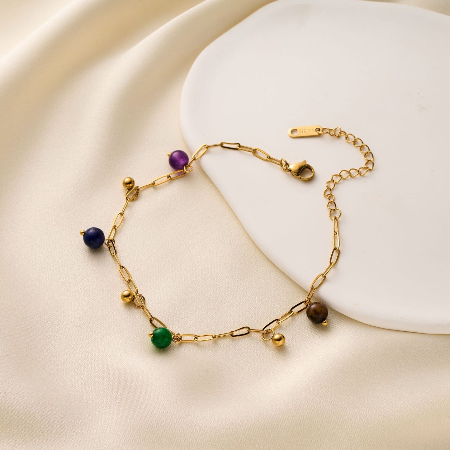 18K Gold Bead Bracelet