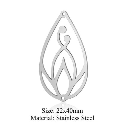 5pcs/pack of ginkgo biloba titanium steel pendant