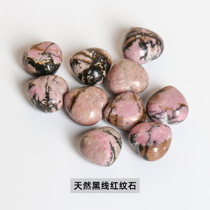 15Mm pink crystal peach heart semi-precious stone