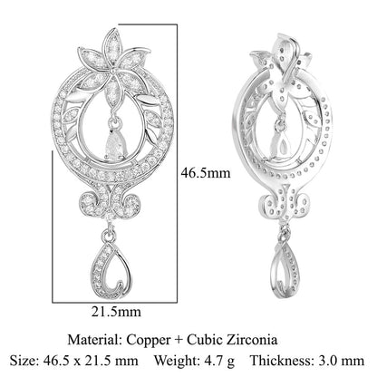 Copper zircon pendant water drop oval square