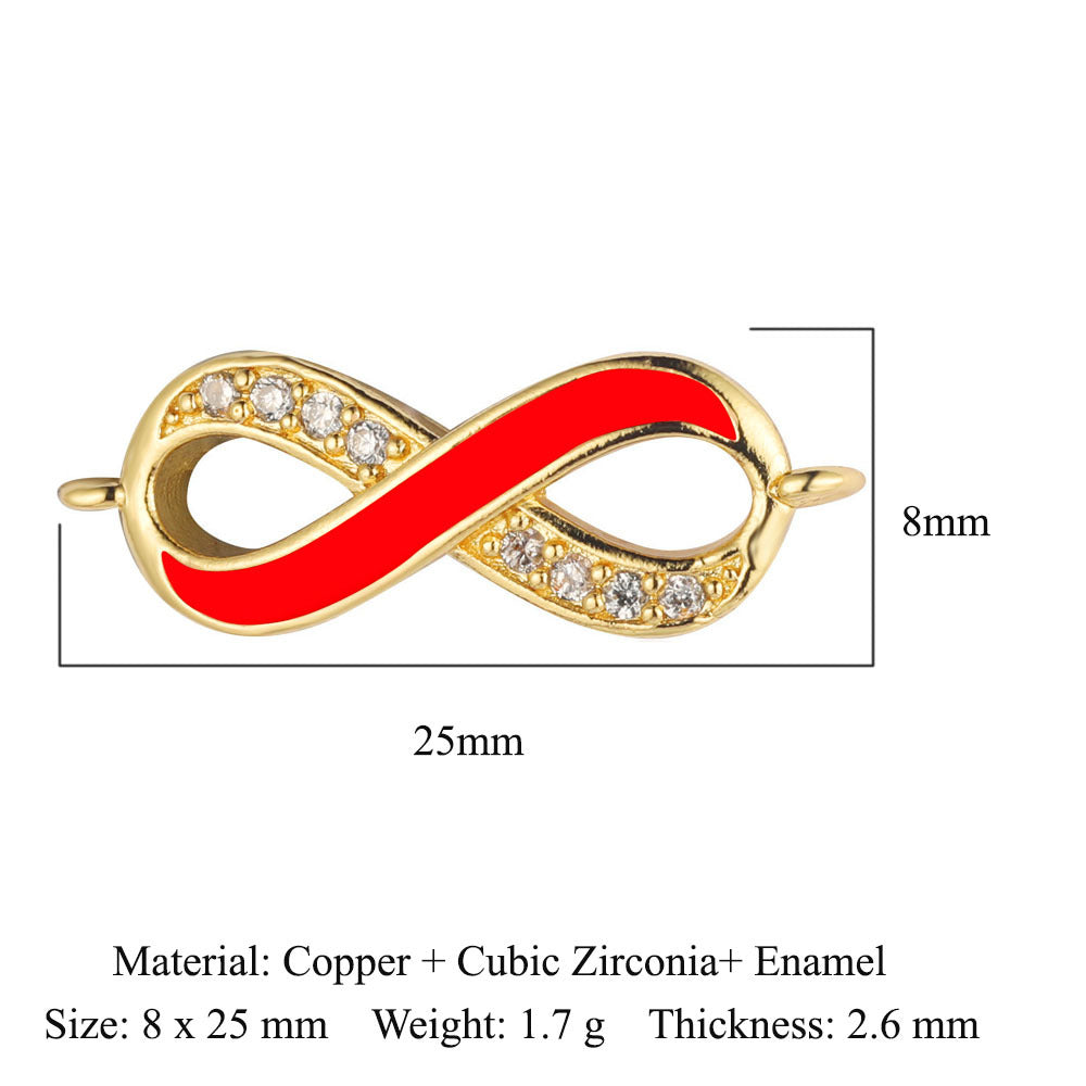 Copper zircon DIY jewelry connecting accessories