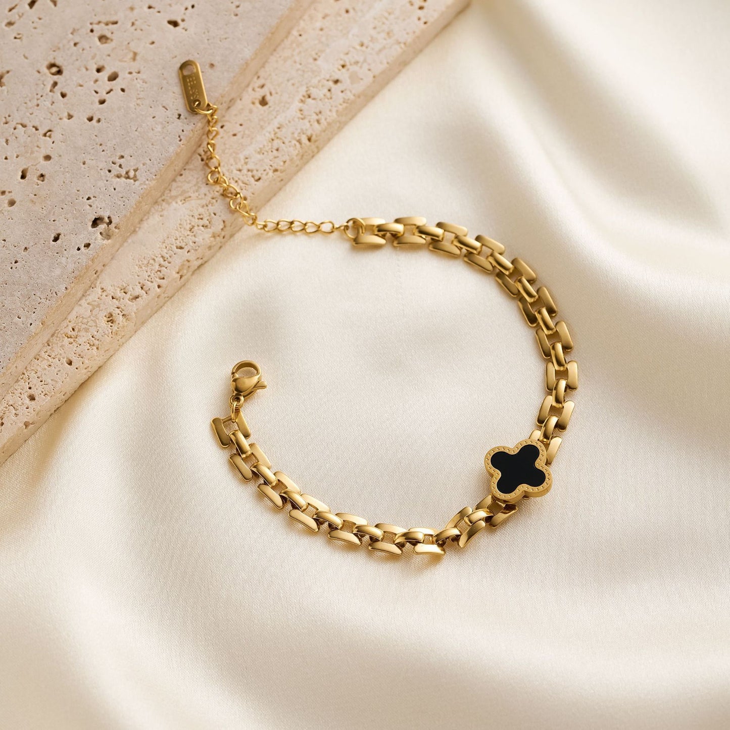 Stainless Steel Four-Leaf Clover Bracelet