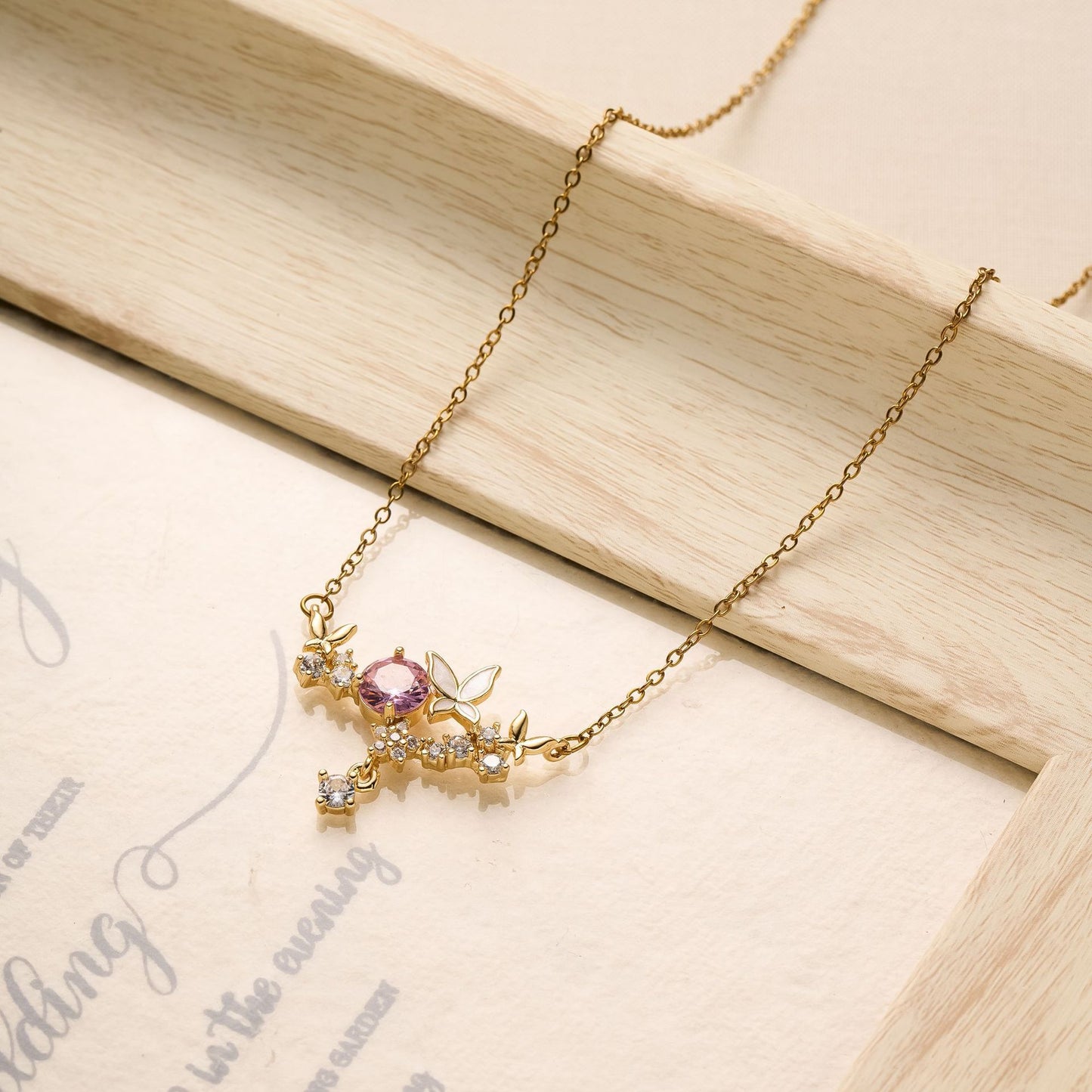 Titanium Steel Butterfly Necklace