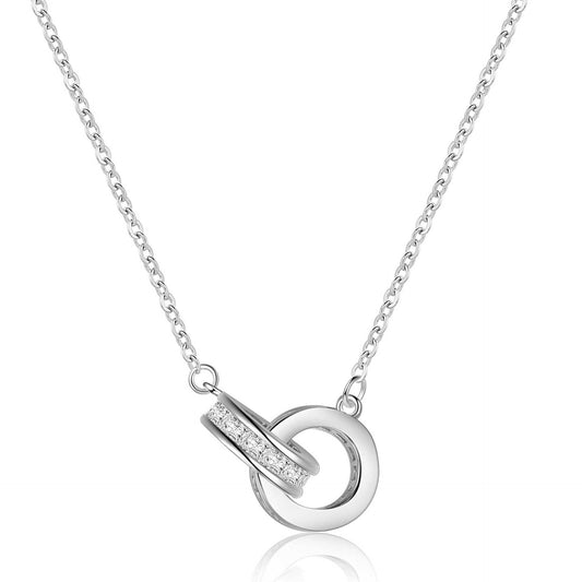 Collar entrelazado de acero de titanio para mujer con incrustaciones de cobre y circonita 5A 