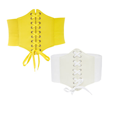 Elastic waist width belt