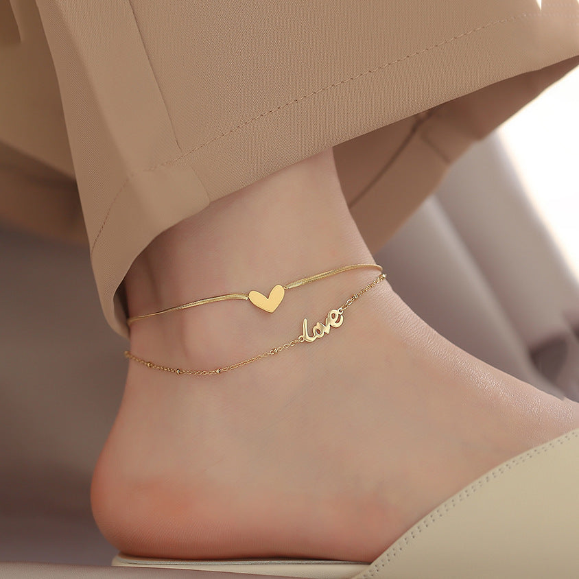 Women's "Love" Letter Non-Fading Fashion Anklet