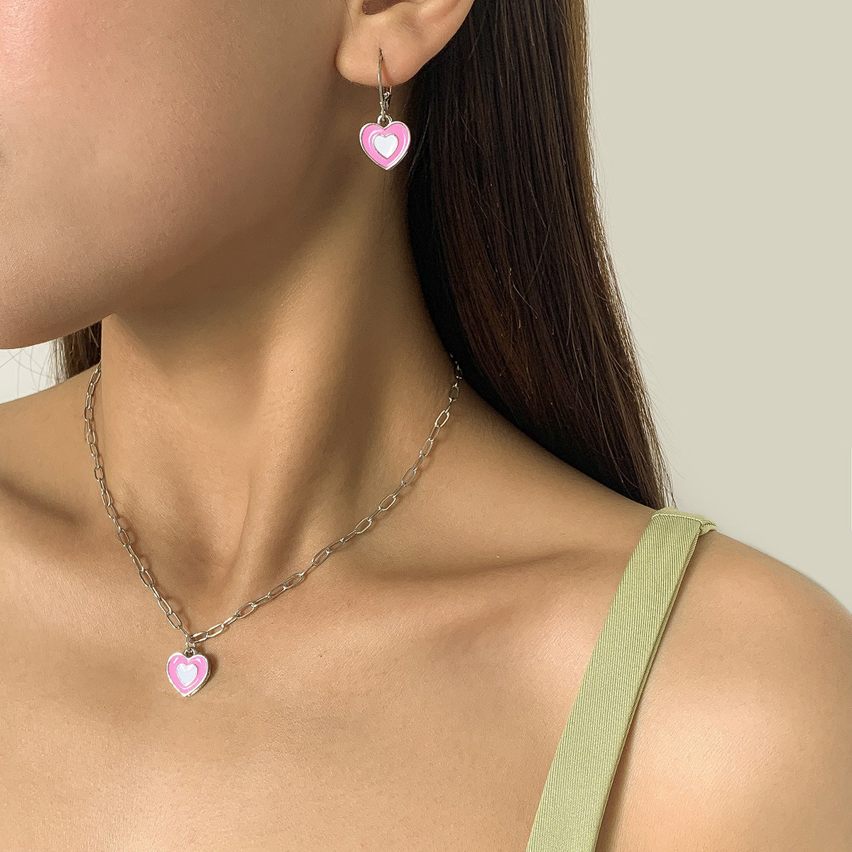 Conjunto de collar de cadena hueca