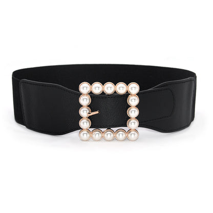 Pearl waist seal women's decorative elastic force