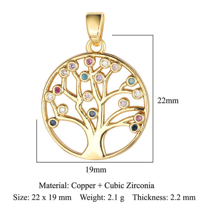 Color zirconium copper micro-inlaid zircon necklace pendant