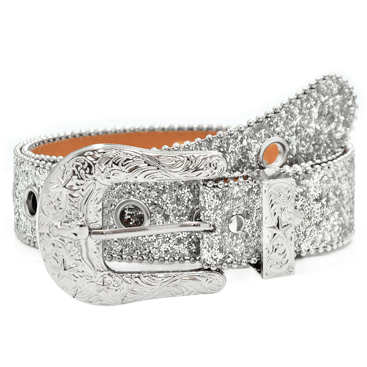 Rhinestone belt female ins wind wide belt