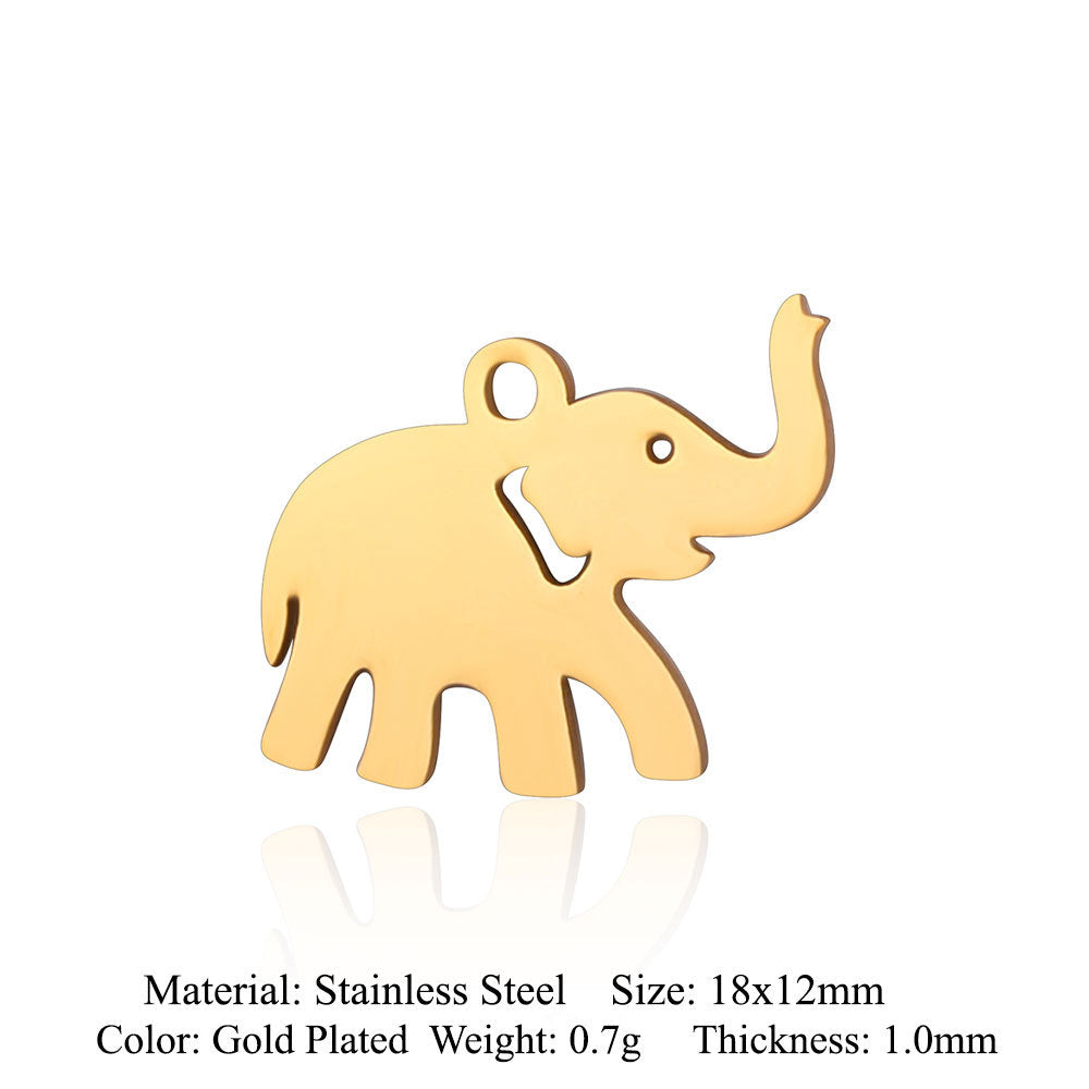 5 pcs/titanium steel pendant swan elephant gecko dolphin