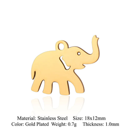 5 pcs/titanium steel pendant swan elephant gecko dolphin