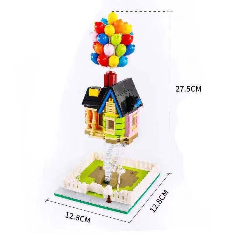 Caja de música con bola de cristal de Papá Noel, juguete de construcción 