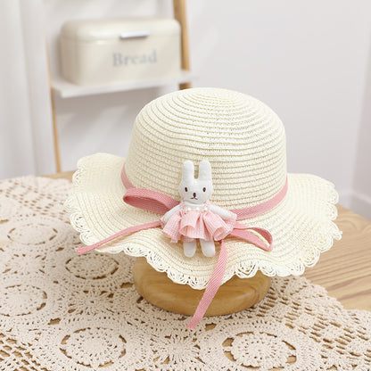 Fresh Bag Family Sun Hat Girls' Summer Beach Wave Straw Sun