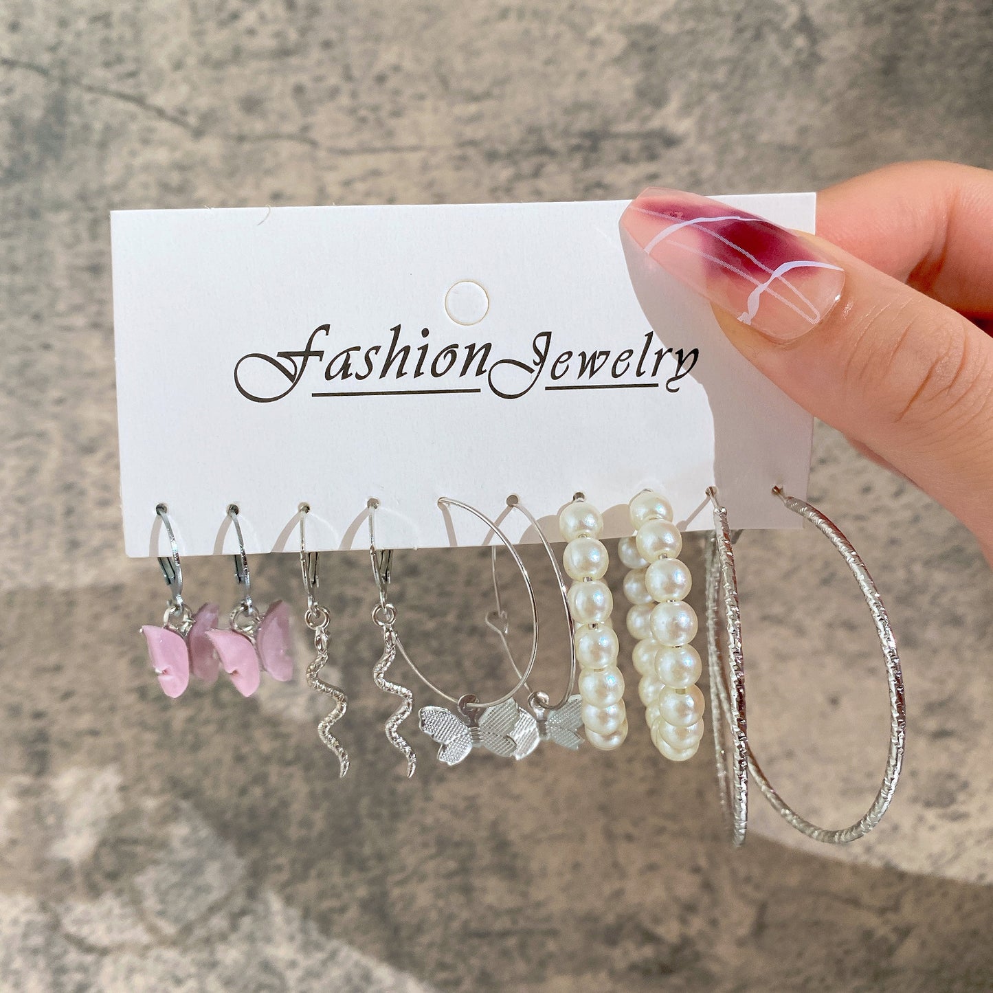 Leopard Print & Floral 5-Pair Earring Set