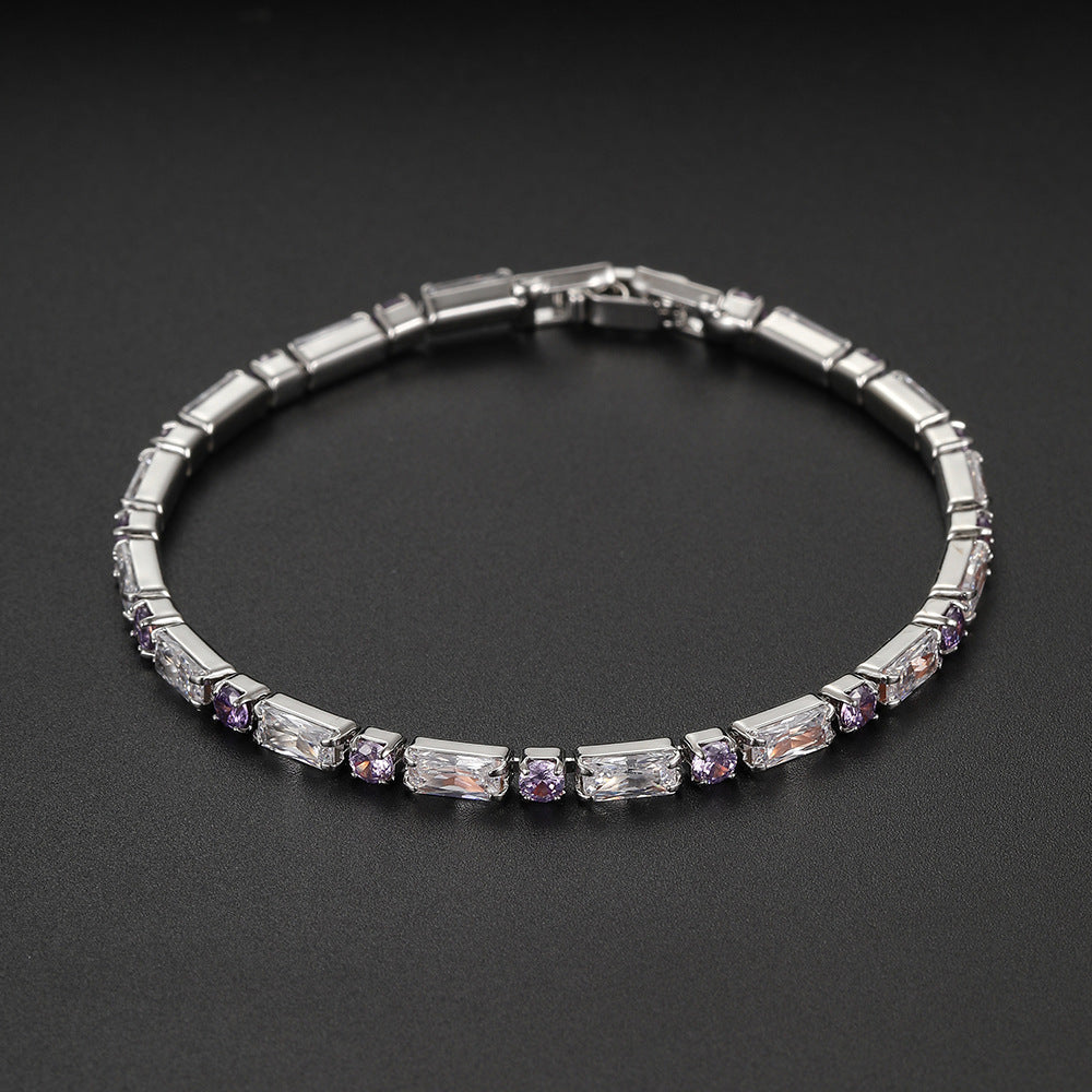 High-grade silver zircon bracelet