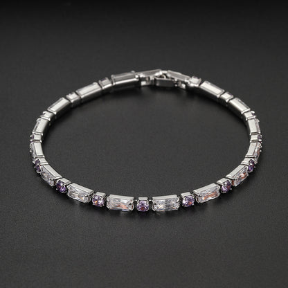 High-grade silver zircon bracelet