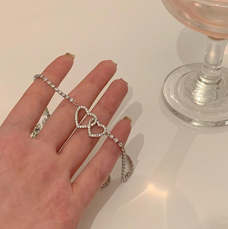 Zircon Split Heart Necklace