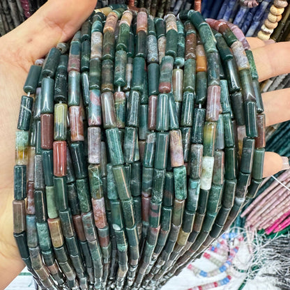 4*13MM natural stone crystal cylindrical spacer beads