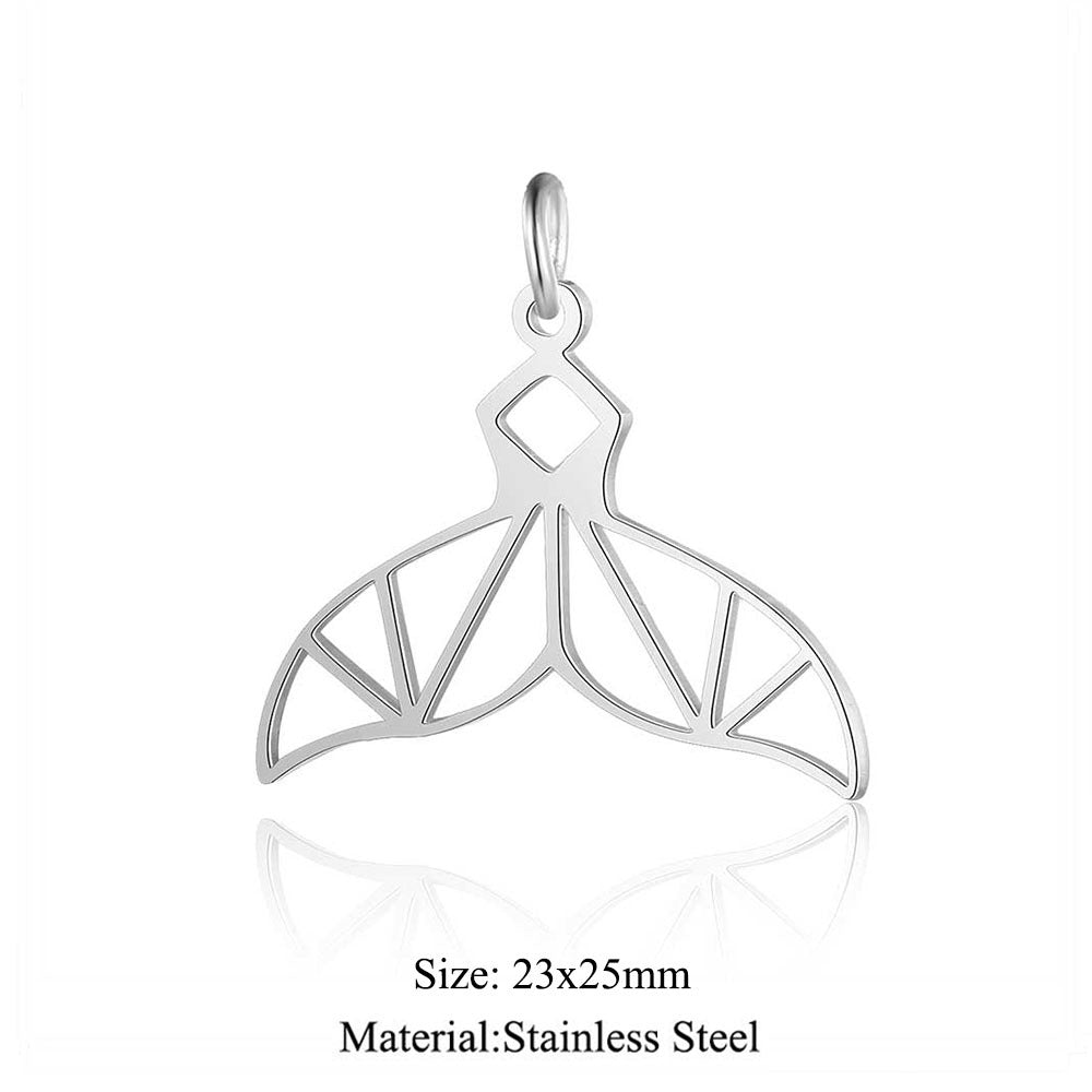 5 pcs/titanium steel large pendant flower diamond conch