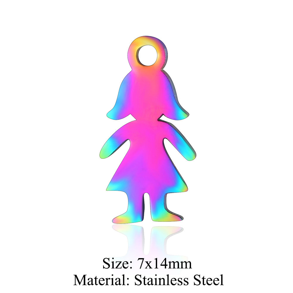 5 pcs/titanium steel jewelry angel sun yin pendant