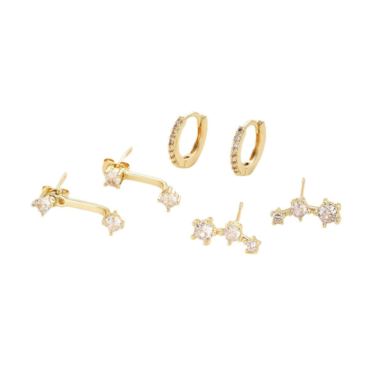 Zircon Stud Earring Set