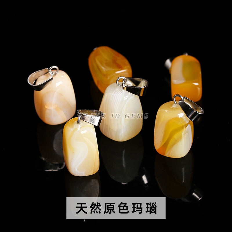 Amethyst rough stone square pendant.