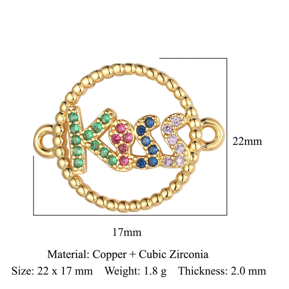 Copper zircon DIY jewelry connecting accessories