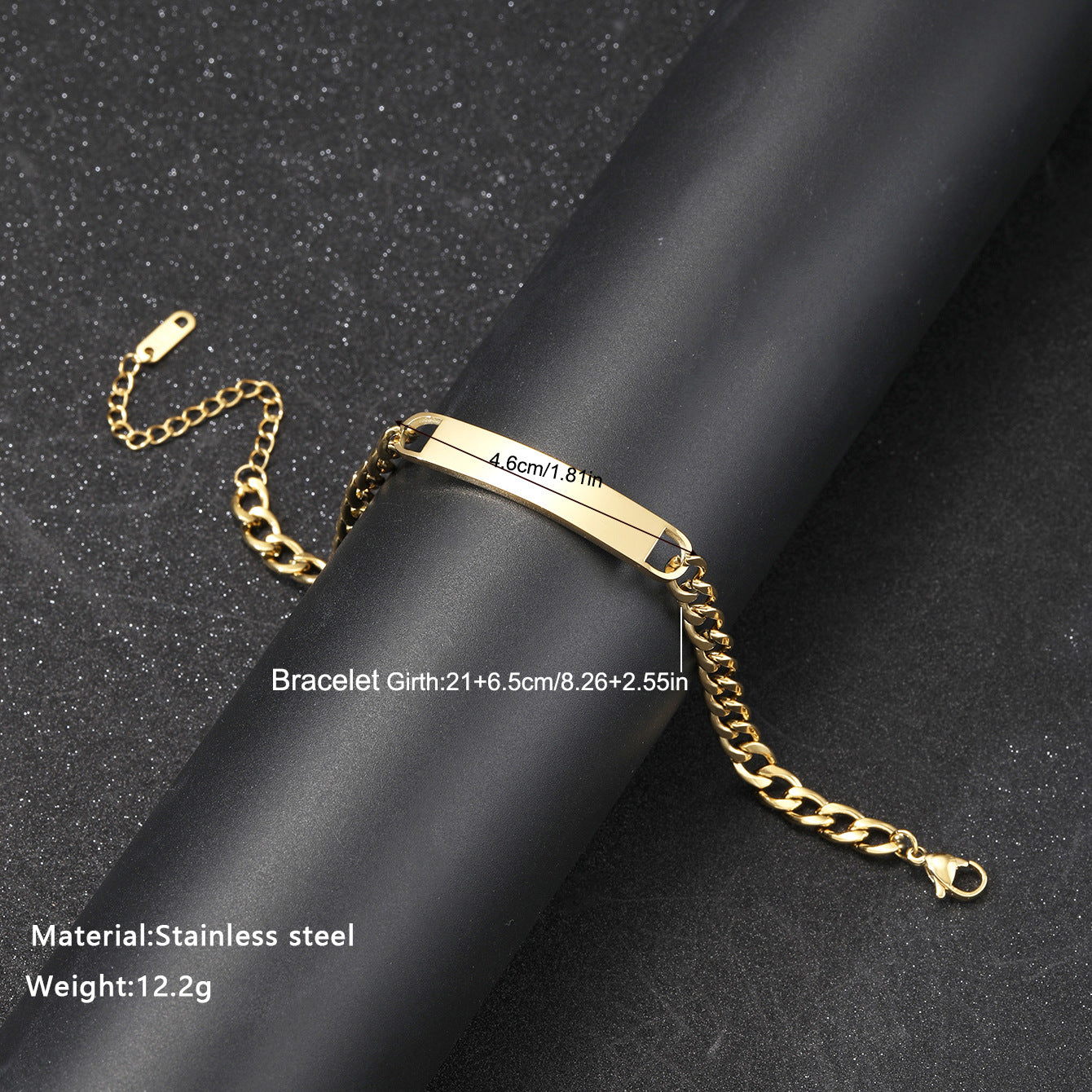 Minimalist Stainless Steel Curved Bar Bracelet