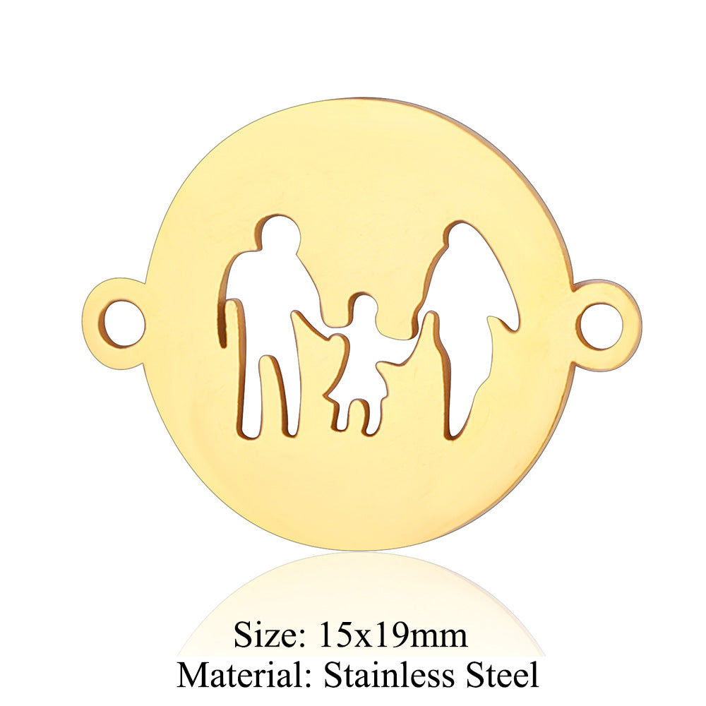 5 pcs/titanium steel jewelry pendant family baby feet