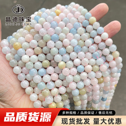 A grade natural transparent morganite round beads