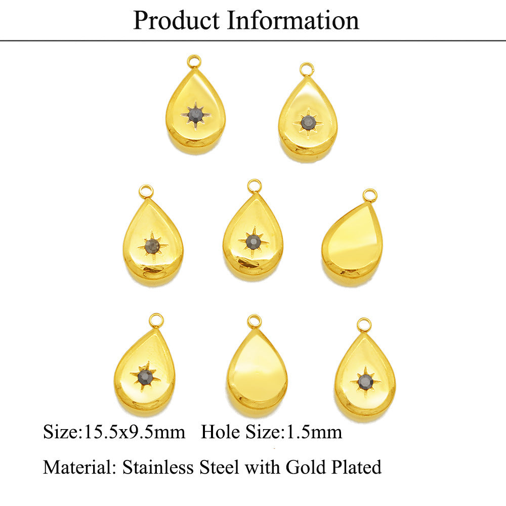 3 pcs/titanium steel rhinestone pendant sun moon stars